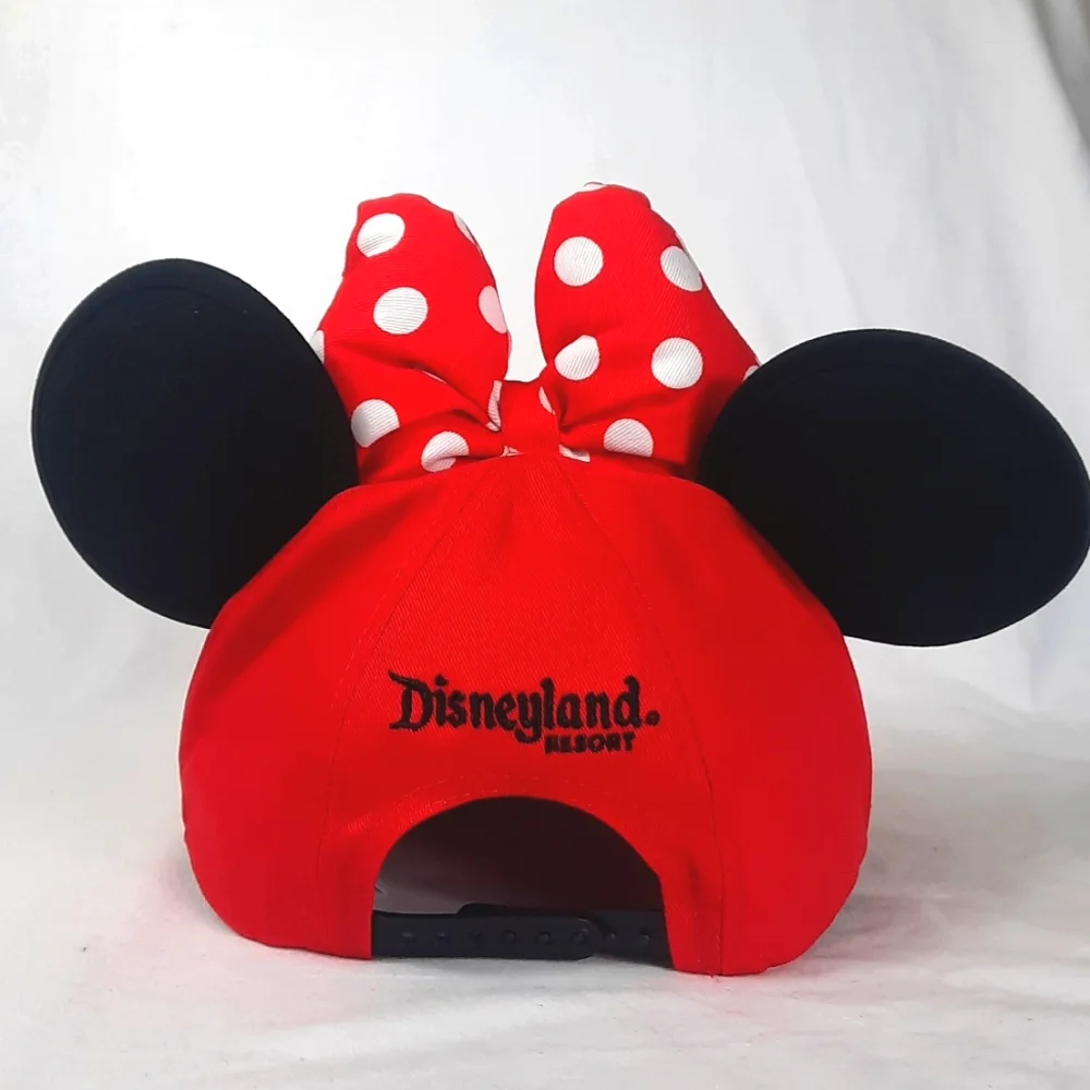 Disney Parks Resort Minnie Mouse Hat Youth OS Bow Ear Adjustable Snapback